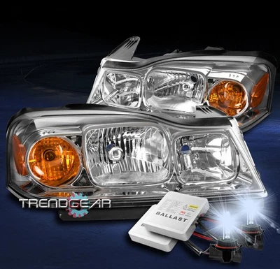FOR 06-07 SATURN VUE CRYSTAL STYLE CHROME HEADLIGHTS HEADLAMPS LAMP W/8K HID KIT - Image 1 of 4
