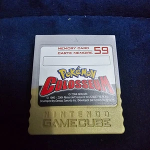Tarjeta de memoria oficial Nintendo Gamecube 59 bloque con pegatina Pokmon - amarillenta - Imagen 1 de 4
