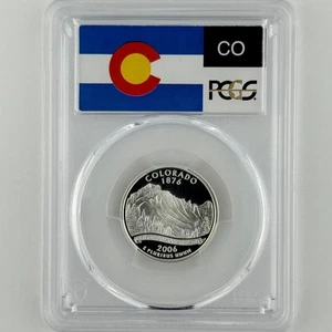 Colorado Silver Quarter PR 70 DCAM PCGS 2006 Best Top Grade 25c CO State Flag - Picture 1 of 8