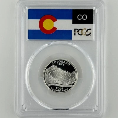 Colorado Silver Quarter PR 70 DCAM PCGS 2006 Best Top Grade 25c CO State Flag - Image 1 of 4