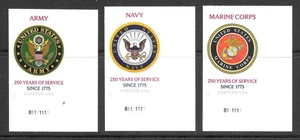 Scott #6003a-6005a IMPERFORATE (NO DIE-CUT) 250th Armed Forces Pl # Singles, MNH - Picture 1 of 1