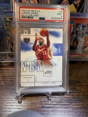2003 LeBron James RC PSA 9 Mint Skybox L.E. Sky's The Limit SP #16 Rookie - Image 1 of 2