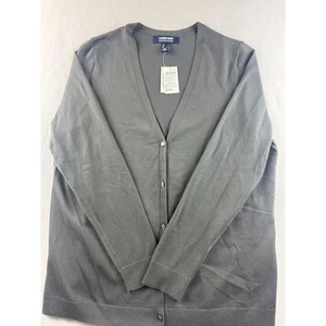 Lands End Outfitters Damen grau V-Ausschnitt Knopfleiste Cardigan Pullover L - Bild 1 von 8