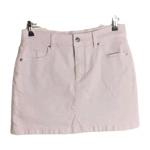 Just Jeans Short Stretch Denim Womens Pastel Pink Skirt Size 10 EUC - Picture 1 of 7