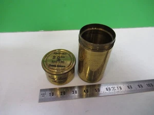 ANTICO MICROSCOPIO CONTENITORE OBIETTIVO OTTONE VUOTO CARL ZEISS 2mm PARTE T3-B-10 - Foto 1 di 6