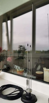 VHF/UHF Wideband Antenna 25–1300 MHz – Desktop Scanner/Base/SDR - Funk Antenne - Bild 1 von 4