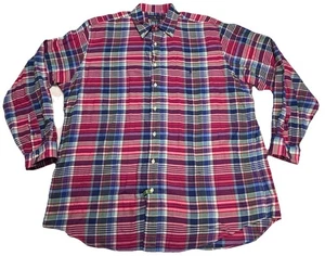 Ralph Lauren Performance Madras Plaid Shirt Men’s 2XLT Long Sleeve Button Up - Picture 1 of 6