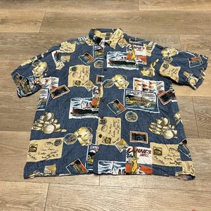 Vintage REYN SPOONER American Classics Hawaiian Large Shirt Postcards Canes USA - Picture 1 of 9