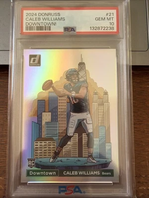 ¡Donruss Caleb Williams Downtown 2024! #21 PSA 10 Foto 1 de 2