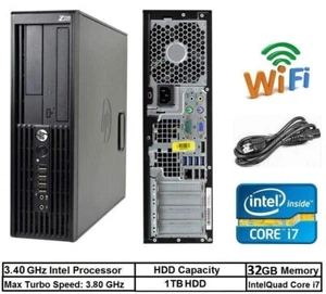 HP Business Desktop PC 32GB RAM intel Core i7 3.40GHz CPU 1TB HDD WINDOWS 10 PRO - Picture 1 of 8