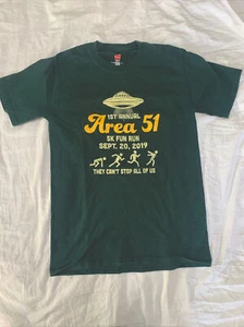 Area 51 T Shirt 5k Fun Run They Cant Stop All of Us - size small - Picture 1 of 1