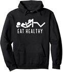 NEW! Eat Healthy Funny Eating Out Design Pullover Hoodie S-3XL