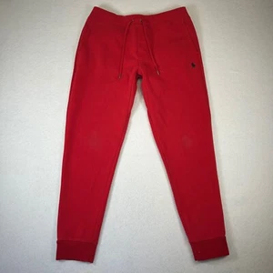 Polo Ralph Lauren Double Knot Joggers Mens M Red Sweatpants Drawstring *FLAWS* - Picture 1 of 17