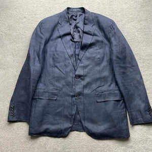 Ralph Lauren Vintage Men’s Linen Flax Blazer Jacket Navy Blue Size IT 54 R - Picture 1 of 24