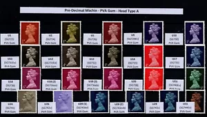 Machin Specialist - Pre-Decimal Machin Stamps PVA Gum Head Type A - Picture 1 of 1
