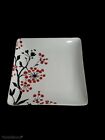2 Coventry Ilex Square Lunch Salad Plates Red and Black 8" EUC