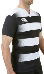 CANTERBURY Herren schwarz & weiß Challenge Hoop Rugby Shirt Trikot M + L GRÖSSEN neu mit Etikett - Bild 1 von 3
