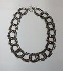 Women's Vintage Silver Tone Chunky Large Rounded Links 18" Choker Necklace