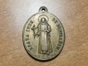 MEDALLA RELIGIOSA VALENCIA SANTA INES DE BENIGANIM 35x27 mm - Picture 1 of 2