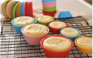 Tazze da Forno in Silicone Riutilizzabili per Cupcake Confezione da 24, 2,75 Pollici Tazze da Forno in Silicone - Foto 1 di 7