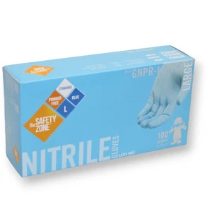 Powder Free Gloves 1000Pcs Safety Zone Blue Nitrile Ambidextrous GNRP-LG Size L - Picture 1 of 5