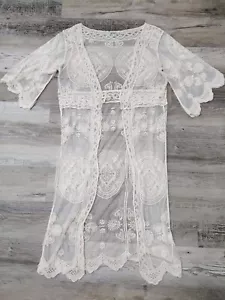 Spolverino maglione kimono pizzo Rebellion Again medio avorio - Foto 1 di 7