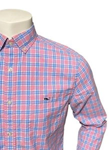 Vineyard Vines Button Down Men’s Shirt Size Adult Small S Whale Long Sleeve Logo - Picture 1 of 15