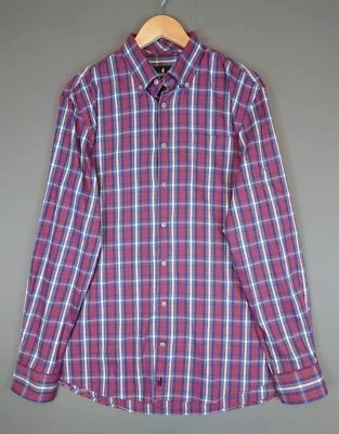 Camisa Johnnie-o Franela a Cuadros Rayas Abotonada Para Hombre Talla Grande Algodón Nylon Foto 1 de 4
