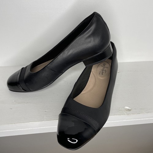 Scarpe ballerine Clarks Collection donna nere in pelle con punta a cappuccio misura 6 M