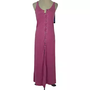Seventeen Women Dress Maxi Pink Sleeveless Faux Button Front Size M NEW - Picture 1 of 7