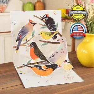 Tarjeta Pop Up 3D Temática Pájaro Todas las Ocasiones "Oh Feliz Día" Saludo Universal NUEVO - Imagen 1 de 13