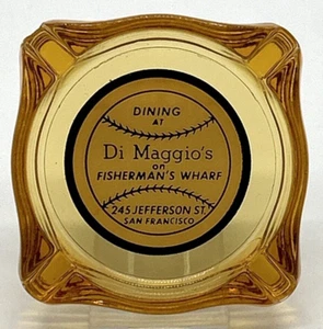 Super seltener Vintage Braunglas Joe Di Maggios Aschenbecher - kostenloser Versand - Bild 1 von 19