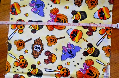 Disney Park Treat Halloween Snacks  Mickey Mouse  fabric Cupcakes Cookies 1/4 yd - Image 1 of 2