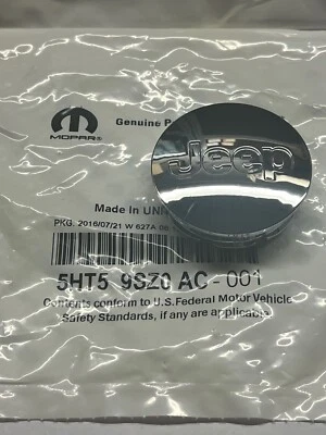 Tapa central cromada para Jeep Wrangler Cherokee 2005-2021 55 mm 2 3/16" MOPAR OEM Foto 1 de 4