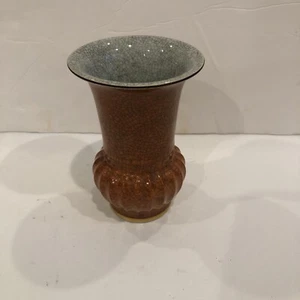 Royal Copenhagen Thorkild Olsen orange knisternde Vase #212-3148 Dänemark 6"" *Reparatur - Bild 1 von 12