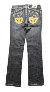 Jeans da donna Laguna Beach, taglia 27, lavaggio scuro gamba dritta effetto invecchiato (27 W/29 L) - Foto 1 di 9