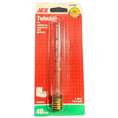 Ace 3019908 40W T6.5  Tubular Bulb For Appliances, Aquariums, And Pictures  - Image 1 of 3