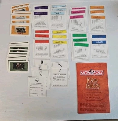 Monopoly LOTR Trilogy Edition People Event Property Cards 2003 Replacement - Image 1 of 2