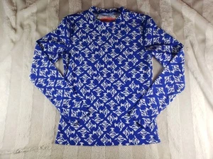 CREWCUTS Girl's Rash Guard Wear Your Shade UPF 50+ Top Blue White Fish Size 12 - Picture 1 of 10