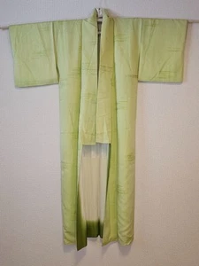 Kimono giapponese ~ bellissimo ~ kiwi floreale 2 ~ venditore USA/spedizione veloce! - Foto 1 di 5