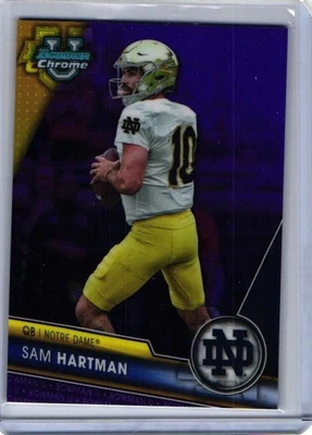 2023 Bowman University Chrome #165 Sam Hartman Purple Refractor #/399 - Image 1 of 2