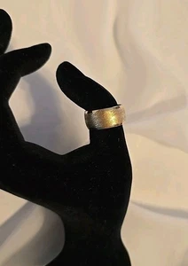 Mid Century 10k Gold Filled Textured BAND RING Size 8.5 By SW Vintage - Picture 1 of 6