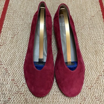 Mocasines Eileen Fisher Patchi Carmesí Elegantes Pisos Borgoña/Rojo Gamuza Talla 9 Foto 1 de 4