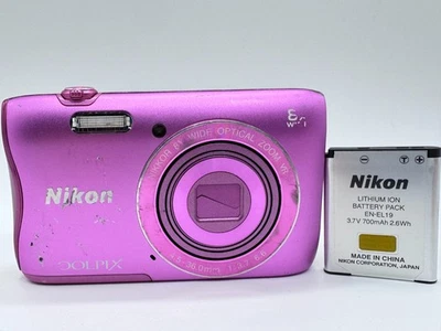 Nikon COOLPIX S3700 Pink Compact Digital Camera USED TESTED from Japan - Image 1 of 4