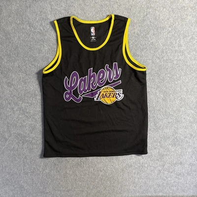 Lakers  Jersey LeBron James #23 Basketball NBA Youth Large Black Yellow - Image 1 of 4