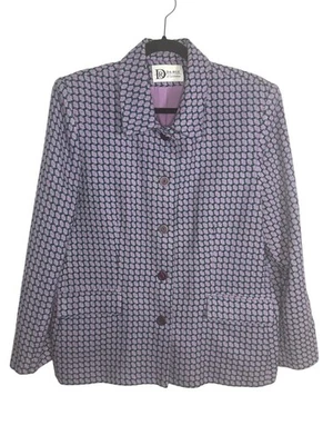 Chaqueta Blazer Da-Rue Pata de Gallo Púrpura Botón Delantero Manga Larga Profesional Foto 1 de 4
