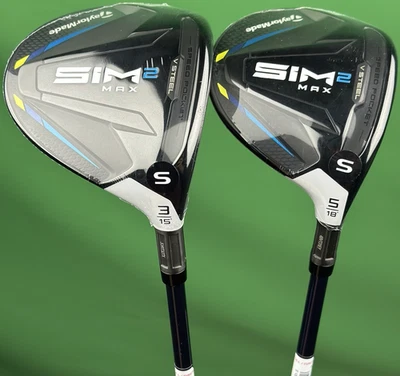 TaylorMade SIM2 MAX Fairway Wood Set 3W 15*, 5W 18* Fujikura Ventus Stiff RH NEW - Image 1 of 4