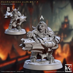 Magmaforged Dumlok F Dwarf Fighter Fantasy Miniature DnD RPG Artisan Guild - Picture 1 of 2