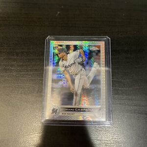 2022 Topps Chrome Edward Cabrera #64 Prism Refractor Miami Marlins Rookie Card