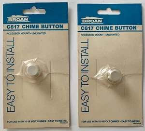 Broan C817 Doorbell Chime Button 10-16 Volt Unlighted Qty of 2 - Sealed NOS - Picture 1 of 6